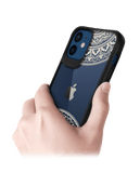 DailyObjects Off White Mandala Black Hybrid Clear Case Cover For iPhone 12 Mini