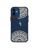 DailyObjects Off White Mandala Black Hybrid Clear Case Cover For iPhone 12 Mini