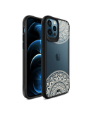 DailyObjects Off White Mandala Black Hybrid Clear Case Cover For iPhone 12 Pro Max