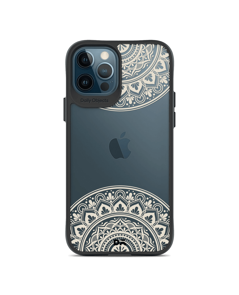 DailyObjects Off White Mandala Black Hybrid Clear Case Cover For iPhone 12 Pro Max