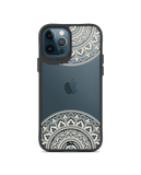DailyObjects Off White Mandala Black Hybrid Clear Case Cover For iPhone 12 Pro