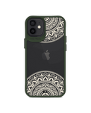 DailyObjects Off White Mandala Green Hybrid Clear Case Cover For iPhone 12 Mini