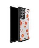 DailyObjects Orange Cosmos Black Hybrid Clear Case Cover For Samsung Galaxy S22 Ultra