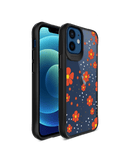 DailyObjects Orange Cosmos Black Hybrid Clear Case Cover For iPhone 12 Mini