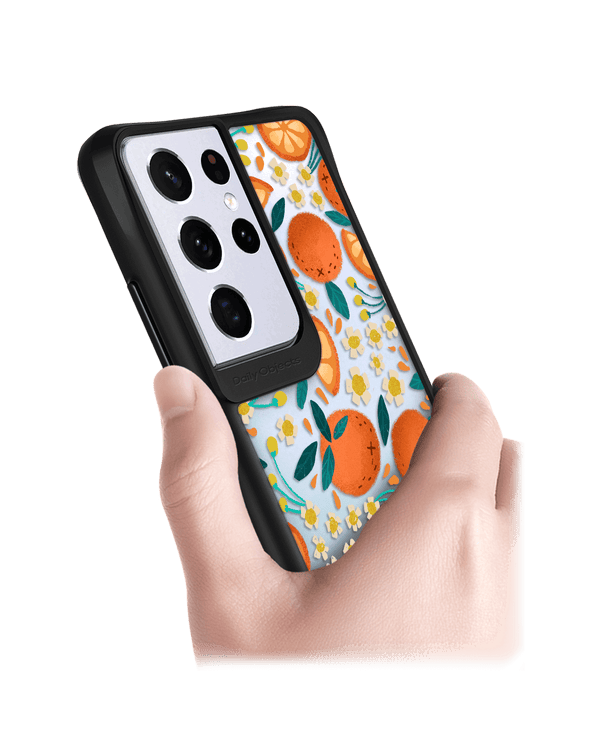 DailyObjects Orange Haul Black Hybrid Clear Case Cover For Samsung Galaxy S21 Ultra