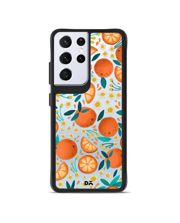 DailyObjects Orange Haul Black Hybrid Clear Case Cover For Samsung Galaxy S21 Ultra