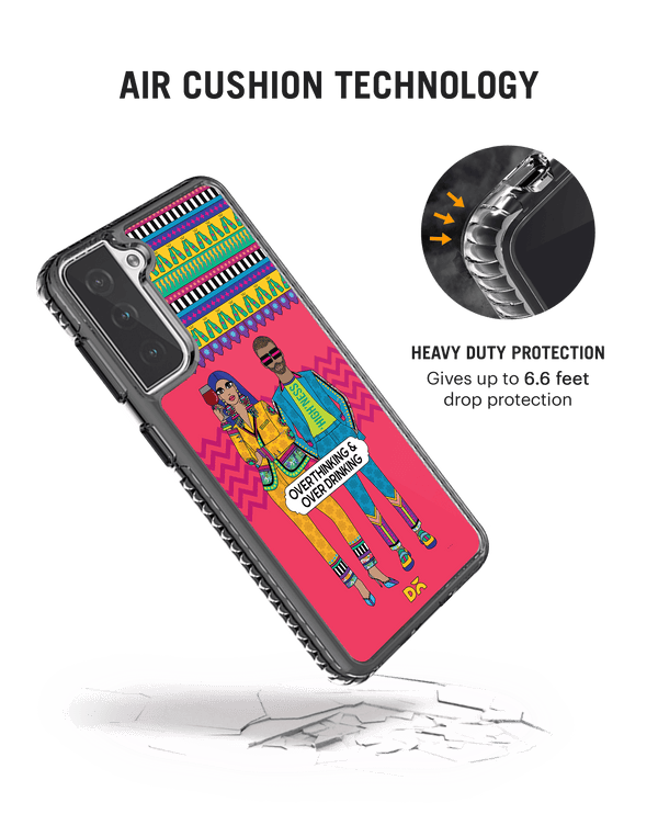 DailyObjects Overthinking & Overdrinking Stride 2.0 Case Cover For Samsung Galaxy S21