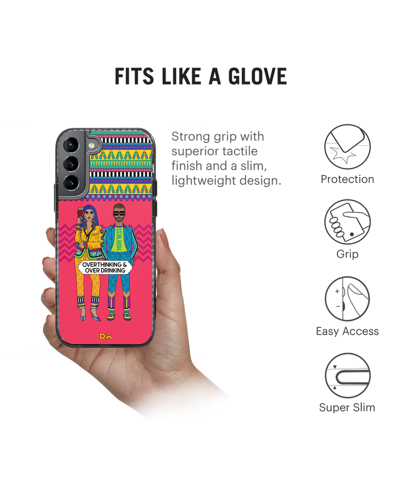DailyObjects Overthinking & Overdrinking Stride 2.0 Case Cover For Samsung Galaxy S21 Plus