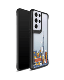 DailyObjects Paris Skyline Black Hybrid Clear Case Cover For Samsung Galaxy S21 Ultra