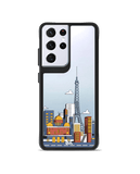DailyObjects Paris Skyline Black Hybrid Clear Case Cover For Samsung Galaxy S21 Ultra