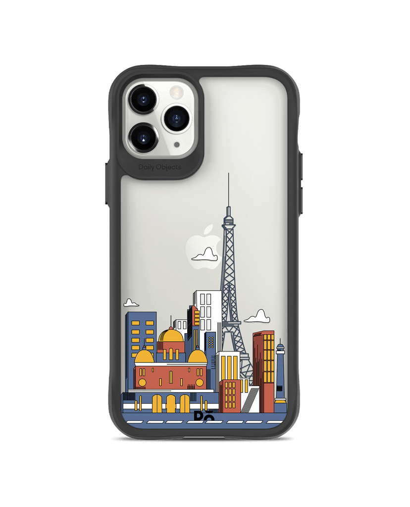 DailyObjects Paris Skyline Black Hybrid Clear Case Cover For iPhone 11 Pro Max