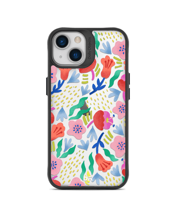 DailyObjects Pastel Tulips Black Hybrid Clear Case Cover For iPhone 13 Mini
