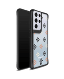 DailyObjects Peach Diamonds Black Hybrid Clear Case Cover For Samsung Galaxy S21 Ultra