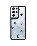 DailyObjects Peach Diamonds Black Hybrid Clear Case Cover For Samsung Galaxy S21 Ultra