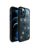 DailyObjects Peach Diamonds Black Hybrid Clear Case Cover For iPhone 12 Pro Max