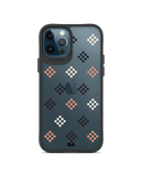 DailyObjects Peach Diamonds Black Hybrid Clear Case Cover For iPhone 12 Pro Max