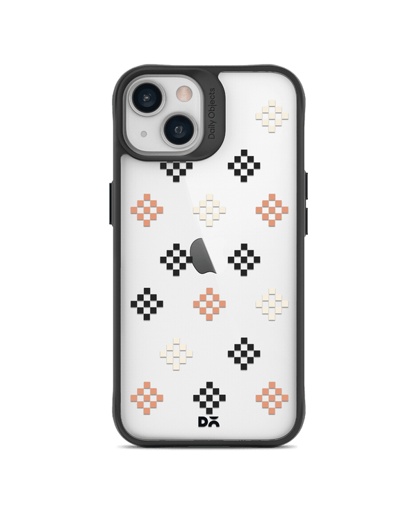 DailyObjects Peach Diamonds Black Hybrid Clear Case Cover For iPhone 13 Mini