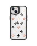 DailyObjects Peach Diamonds Black Hybrid Clear Case Cover For iPhone 13 Mini