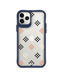 DailyObjects Peach Diamonds Blue Hybrid Clear Case Cover For iPhone 11 Pro