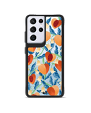 DailyObjects Peachy Peaches Black Hybrid Clear Case Cover For Samsung Galaxy S21 Ultra