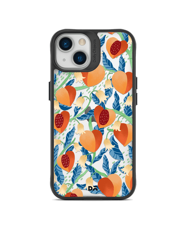 DailyObjects Peachy Peaches Black Hybrid Clear Case Cover For iPhone 13 Mini