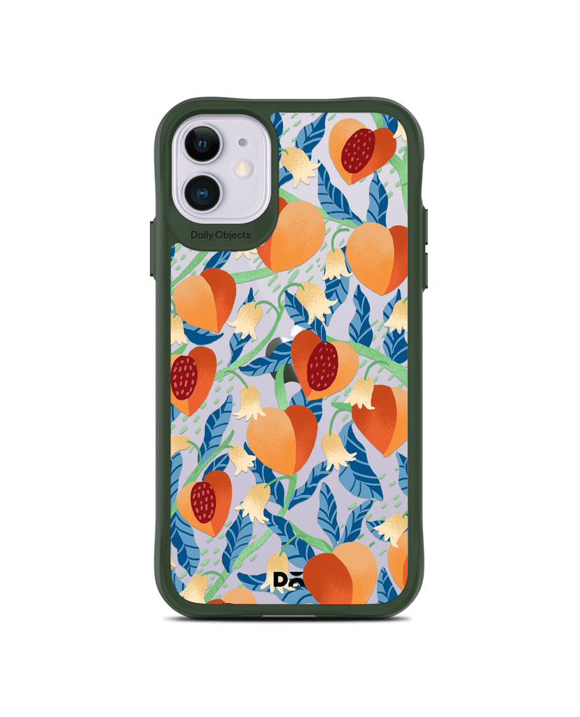 DailyObjects Peachy Peaches Green Hybrid Clear Case Cover For iPhone 11