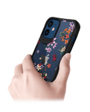 DailyObjects Periwinkle & Roses Black Hybrid Clear Case Cover For iPhone 12 Mini