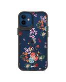 DailyObjects Periwinkle & Roses Black Hybrid Clear Case Cover For iPhone 12 Mini