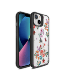 DailyObjects Periwinkle & Roses Black Hybrid Clear Case Cover For iPhone 13 Mini