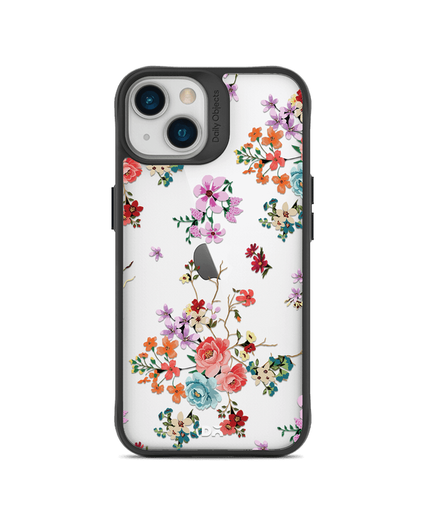 DailyObjects Periwinkle & Roses Black Hybrid Clear Case Cover For iPhone 13 Mini
