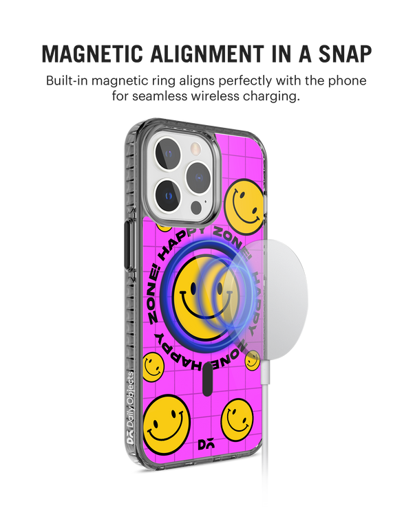 Pink Happy Zone Stride 2.0 Clear MagSafe Phone Case Cover For iPhone 14 Pro