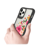 DailyObjects Pink Hibiscus Black Hybrid Clear Case Cover For iPhone 11 Pro Max
