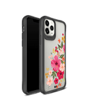 DailyObjects Pink Hibiscus Black Hybrid Clear Case Cover For iPhone 11 Pro Max