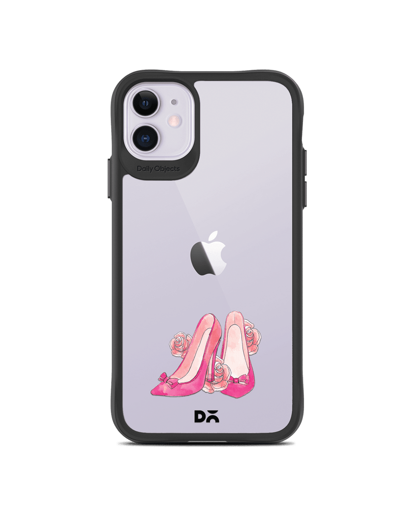 DailyObjects Pink Stilettos Black Hybrid Clear Case Cover For iPhone 11