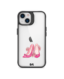 DailyObjects Pink Stilettos Black Hybrid Clear Case Cover For iPhone 13 Mini