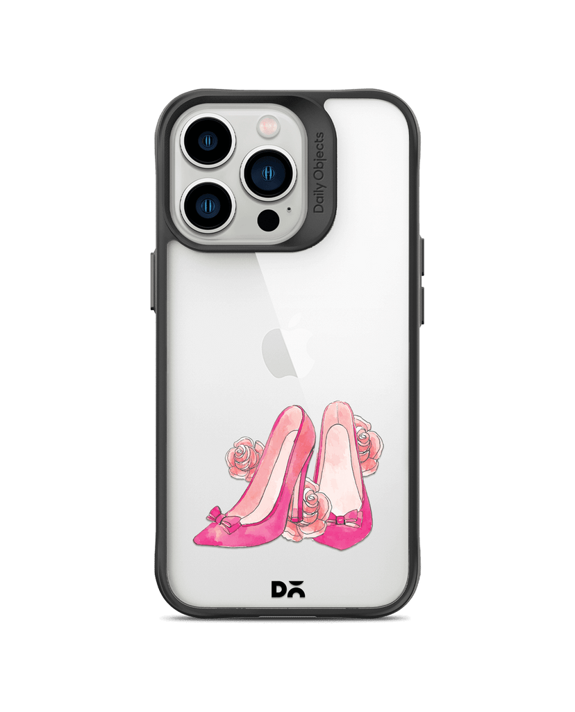 DailyObjects Pink Stilettos Black Hybrid Clear Case Cover For iPhone 13 Pro
