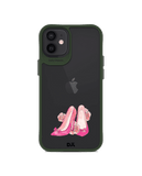 DailyObjects Pink Stilettos Green Hybrid Clear Case Cover For iPhone 12 Mini