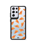 DailyObjects Pizza Slice Icon Black Hybrid Clear Case Cover For Samsung Galaxy S21 Ultra