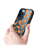 DailyObjects Pizza Slice Icon Black Hybrid Clear Case Cover For iPhone 12 Pro Max