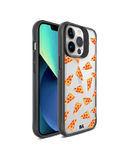 DailyObjects Pizza Slice Icon Black Hybrid Clear Phone Case Cover For iPhone 14 Pro