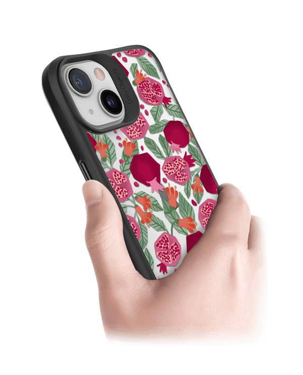 DailyObjects Pomegranate Party Black Hybrid Clear Case Cover For iPhone 13 Mini