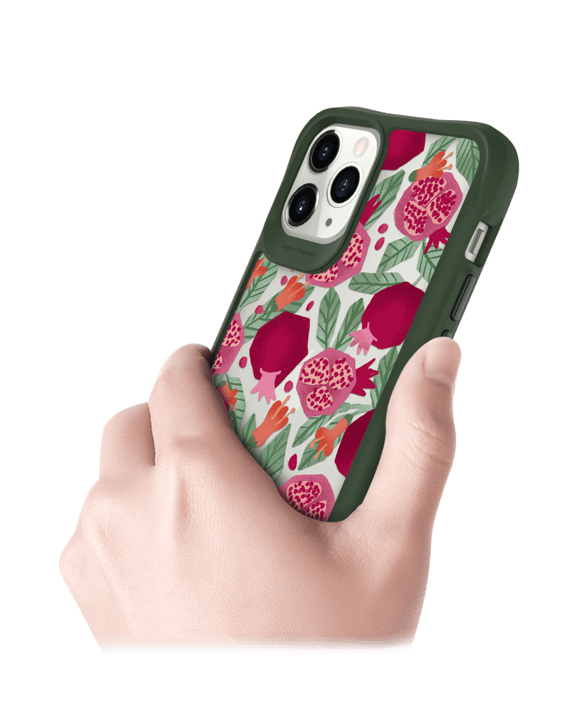 DailyObjects Pomegranate Party Green Hybrid Clear Case Cover For iPhone 11 Pro Max