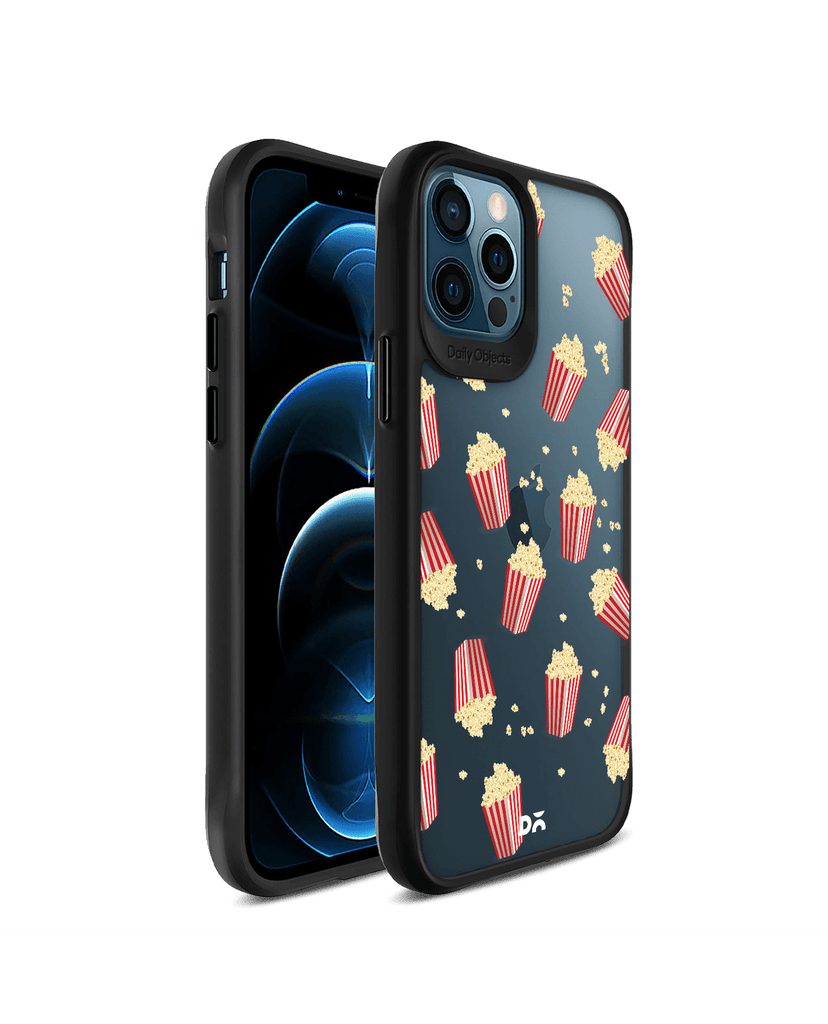 DailyObjects Popcorn Icon Black Hybrid Clear Case Cover For iPhone 12 Pro Max