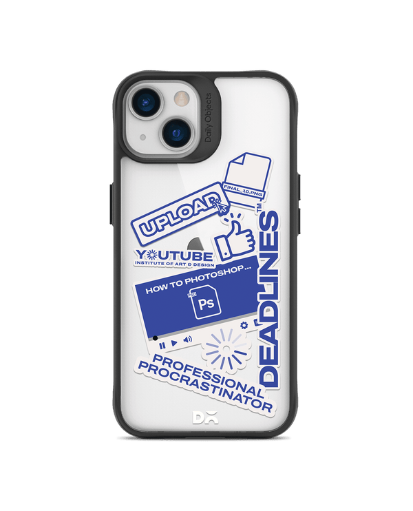 DailyObjects Procrastination Loading Black Hybrid Clear Case Cover For iPhone 13 Mini