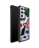 DailyObjects Red High Black Hybrid Clear Case Cover For Samsung Galaxy S21 Ultra