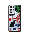 DailyObjects Red High Black Hybrid Clear Case Cover For Samsung Galaxy S21 Ultra