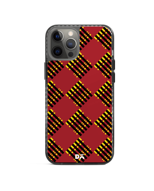 DailyObjects Red Striped Checks Stride 2.0 Case Cover For iPhone 12 Pro