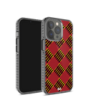 DailyObjects Red Striped Checks Stride 2.0 Phone Case Cover For iPhone 14 Pro