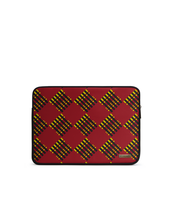 Red Striped Checks Zippered Sleeve For Laptop/MacBook