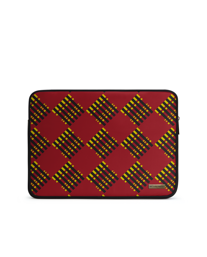 Red Striped Checks Zippered Sleeve For Laptop/MacBook